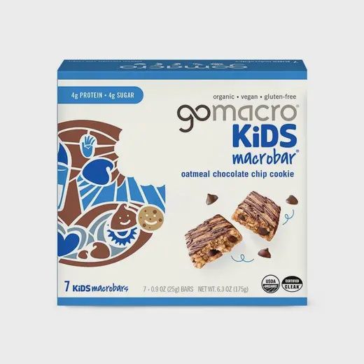 GoMacro Oatmeal Chocolate Chip Cookie Kids MacroBar 7 pack