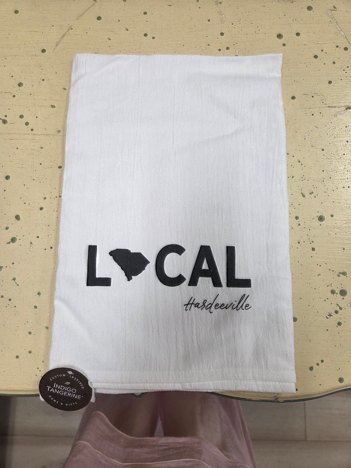 "LOCAL" - HARDEEVILLE TEA TOWEL