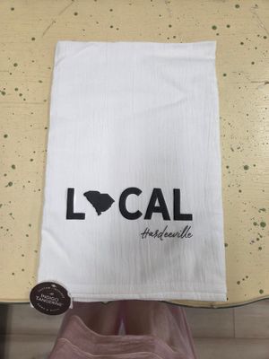 "LOCAL" - HARDEEVILLE TEA TOWEL