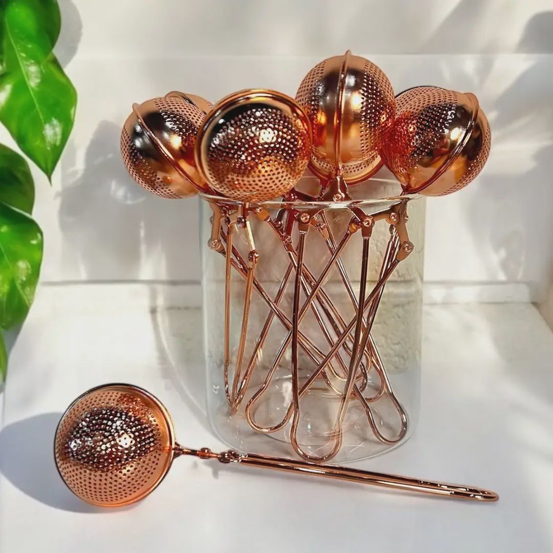 ROSE GOLD STAINLESS STEEL TEA STRAINER