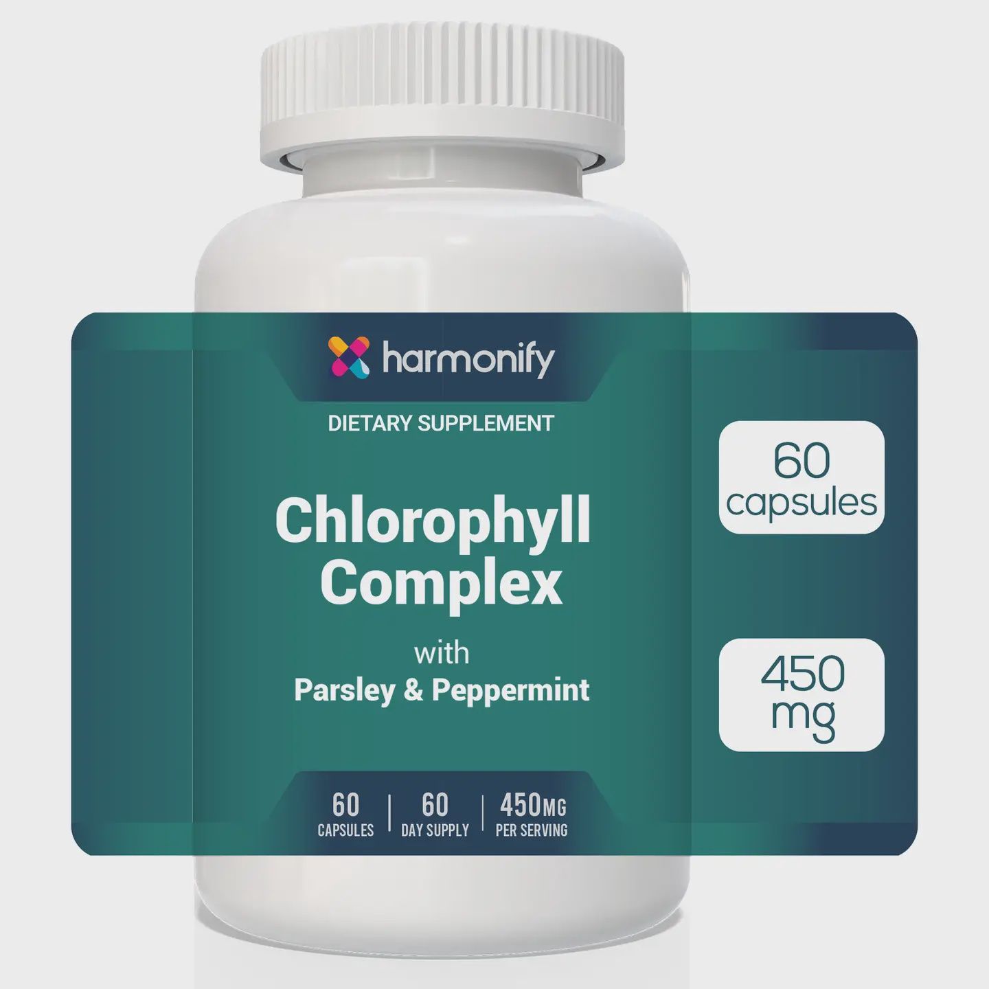HARMONIFY CHLOROPHYLL CAPSULES 450 MG WITH VIT C - 120 CAPS