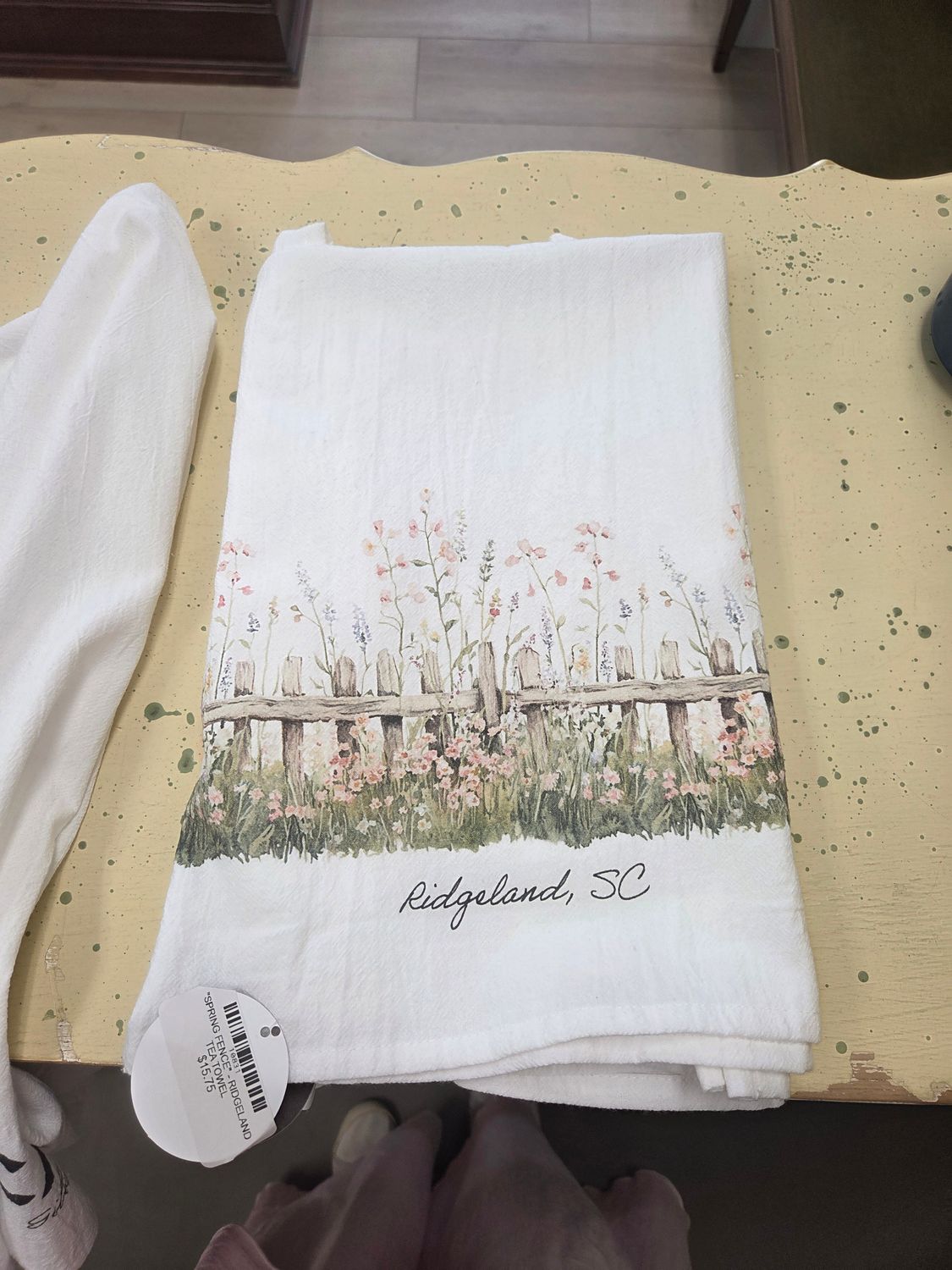 SPRING FENCE TEA TOWEL RIDGELAND SC