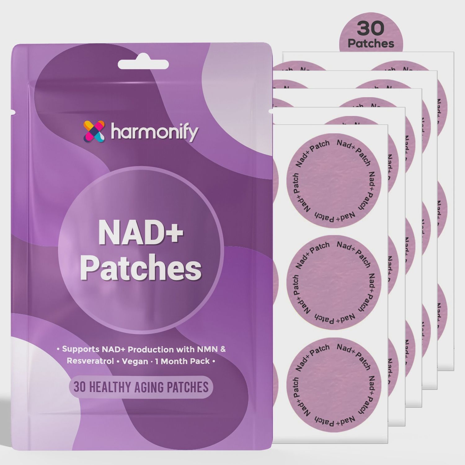 HARMONIFY NAD+ PATCHES - CELLULAR HEALTH &amp; VITALILTY 30 PC