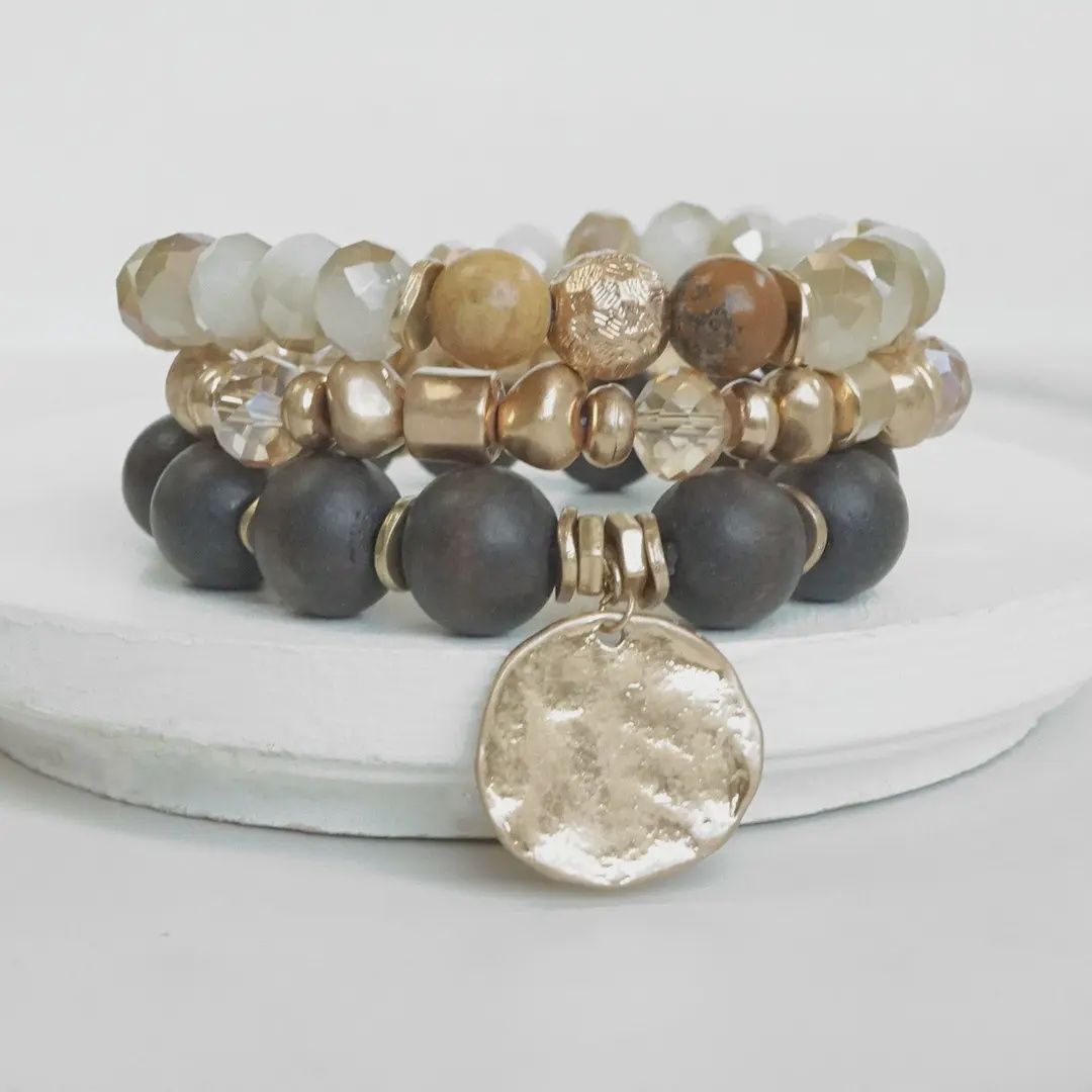 PENNY LINE BOHO BEADS COIN BRACELET