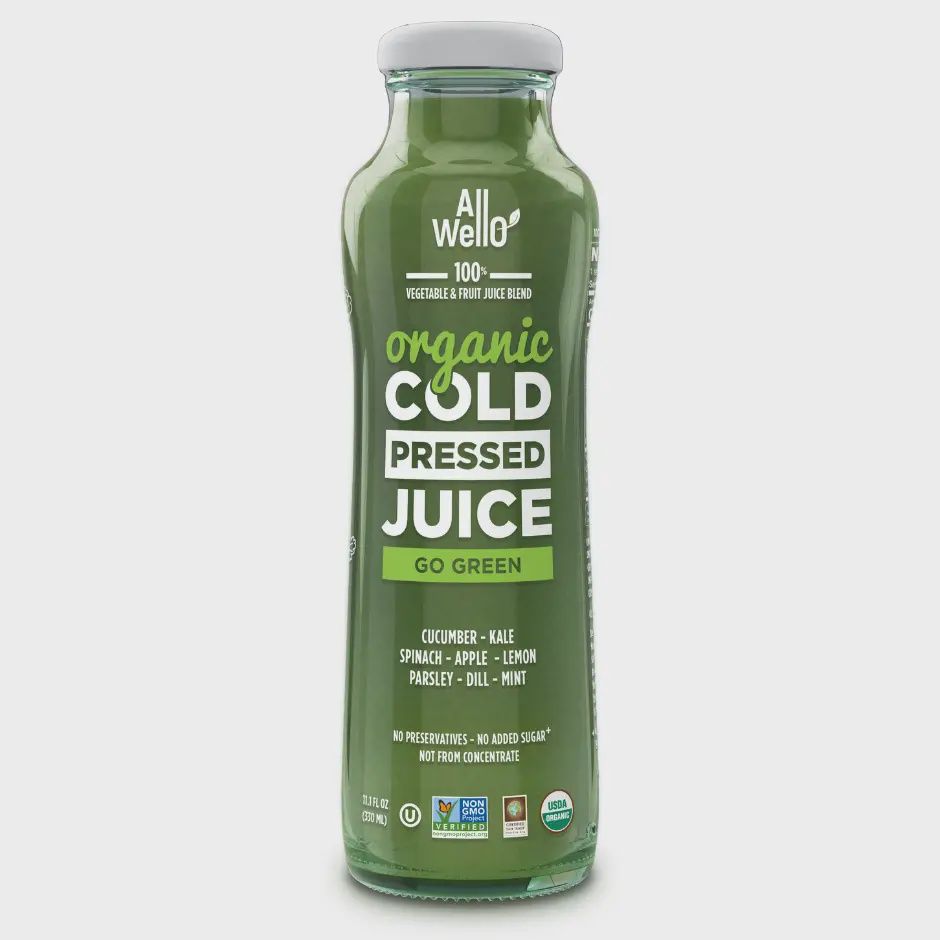 ALLWELLO ORGANIC COLD PRESSED JUICE GO GREEN