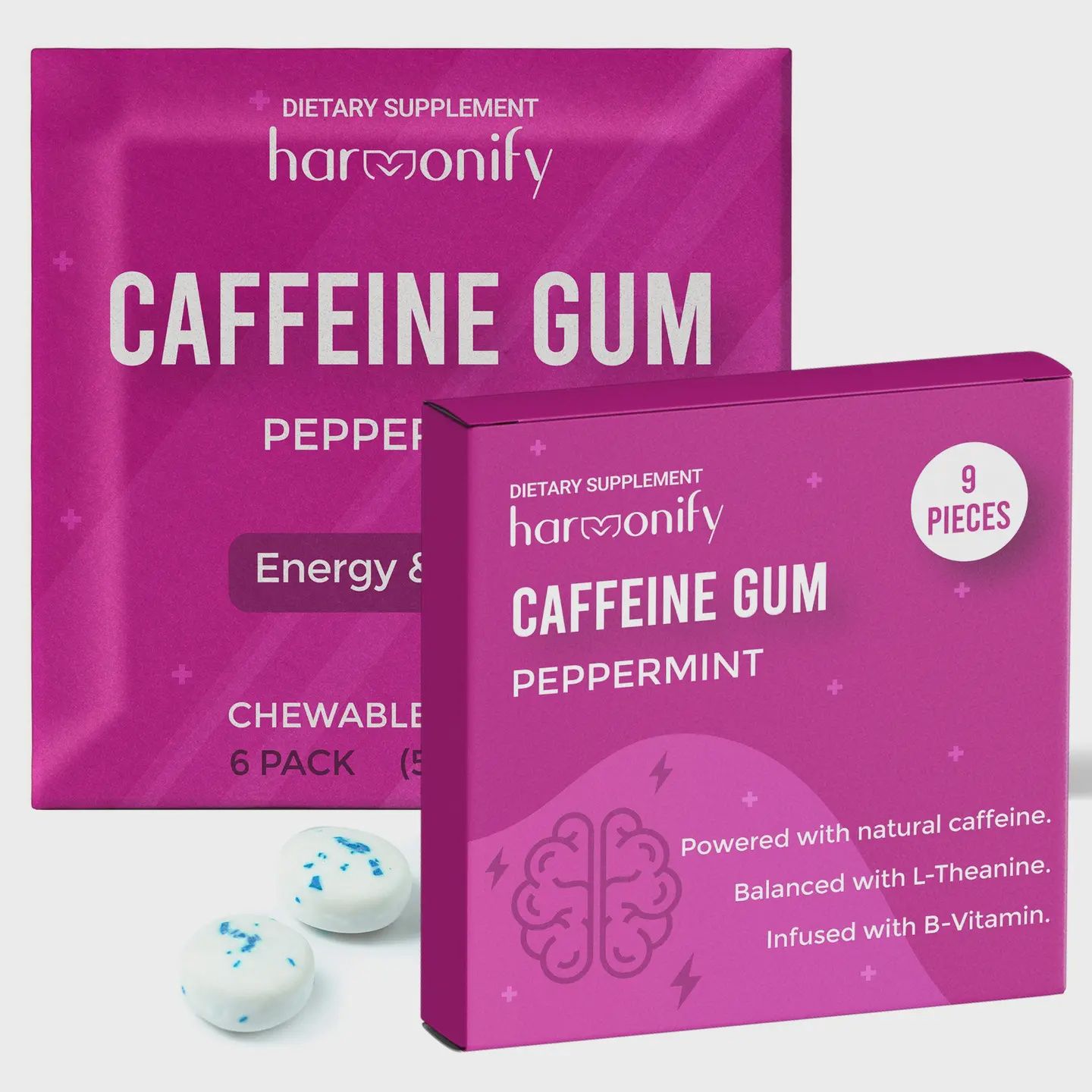 HARMONIFY CAFFEINE GUM ENERGY &amp; FOCUS