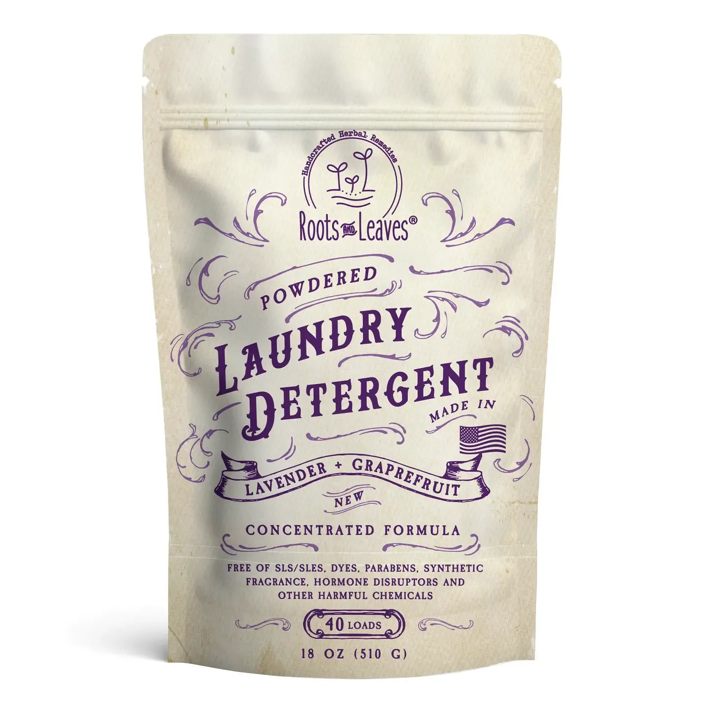ROOTS AND LEAVES POWDERED LAUNDRY DETERGENT - LAVENDER