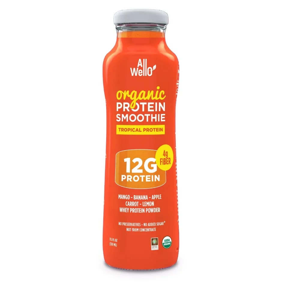ALLWELLO ORGANIC PROTEIN SMOOTHIE - TROPICAL 11.1 OZ