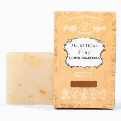 ROOTS AND LEAVES ALL NATURAL SOAP CITRUS &amp; CALENDULA