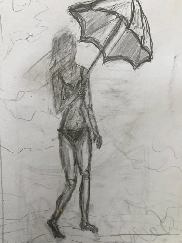 Coffee and A Sketch: Monet&#39;s Umbrella