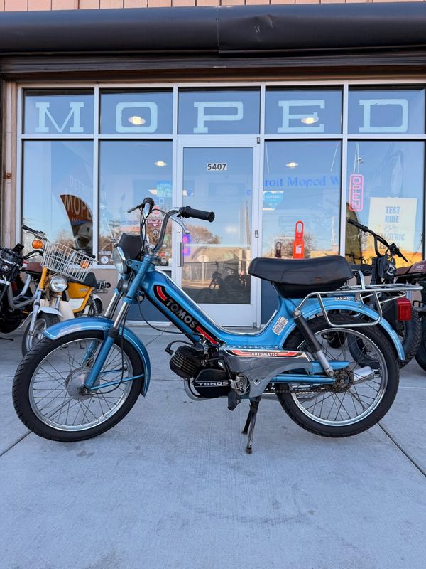 1989 Tomos Bullet A3 - Blue and Chrome - Restored Vintage Moped 1989 Tomos Bullet A3 - Blue and Chrome - Restored Vintage Moped