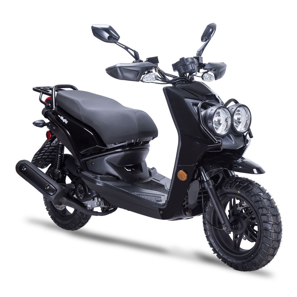 Wolf - Rugby - 50cc - Moped Legal Scooter, Color: Black