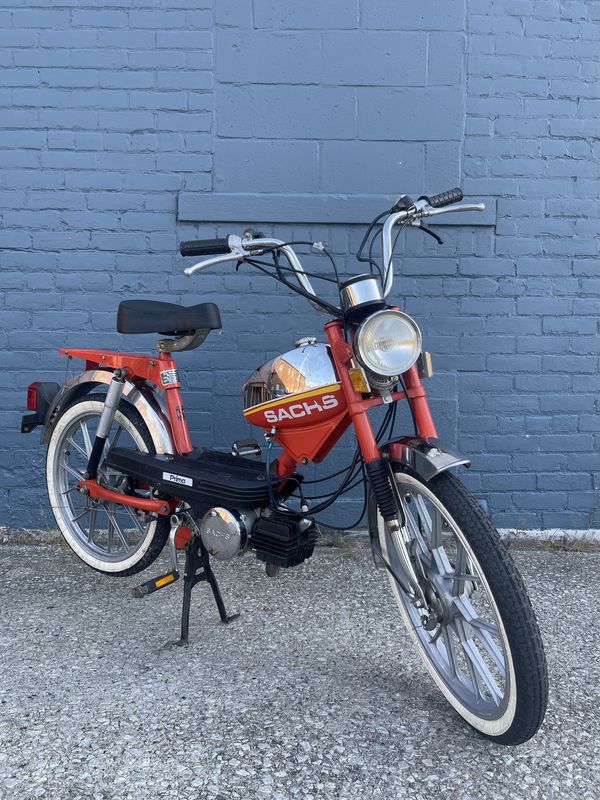 1980 SACHS Prima Orange and Chrome 50cc Vintage Moped Restoration 1980 SACHS Prima Orange and Chrome 50cc Vintage Moped Restoration