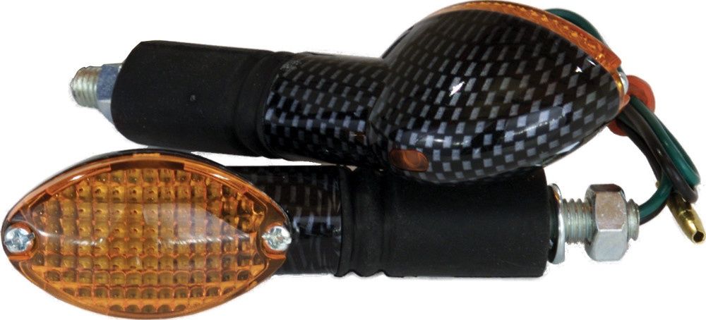 Mini Cat Eye Turn Signals for Moped Motorcycle - Carbon Fiber — Shop ...