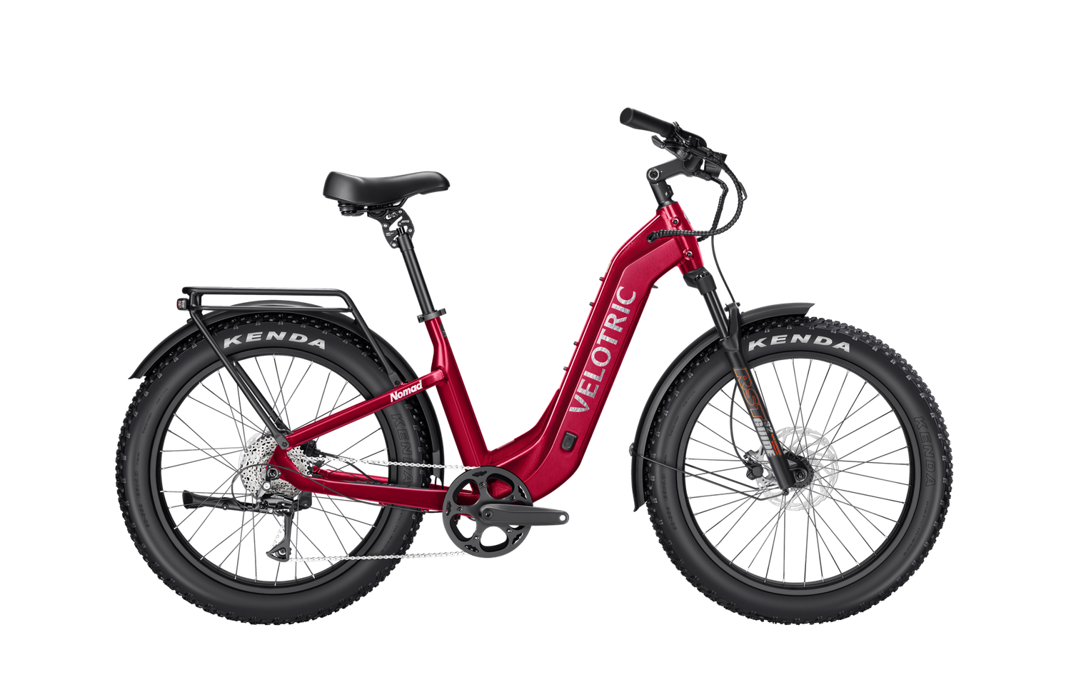 Velotric - Nomad 2 - Fat Tire E-Bike - (750w / 1400w peak) Velotric - Nomad 2 - Fat Tire E-Bike - (750w / 1400w peak), Color: Cranberry, Size: Regular, Style: Step-Through
