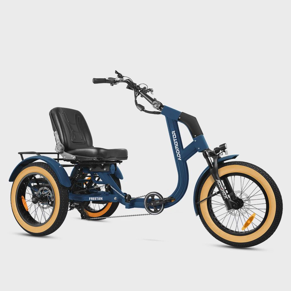 Addmotor Freetan M-368X Full-Suspension Semi-Recumbent eTrike Addmotor Freetan M-368X Full-Suspension Semi-Recumbent eTrike, Color: Blue