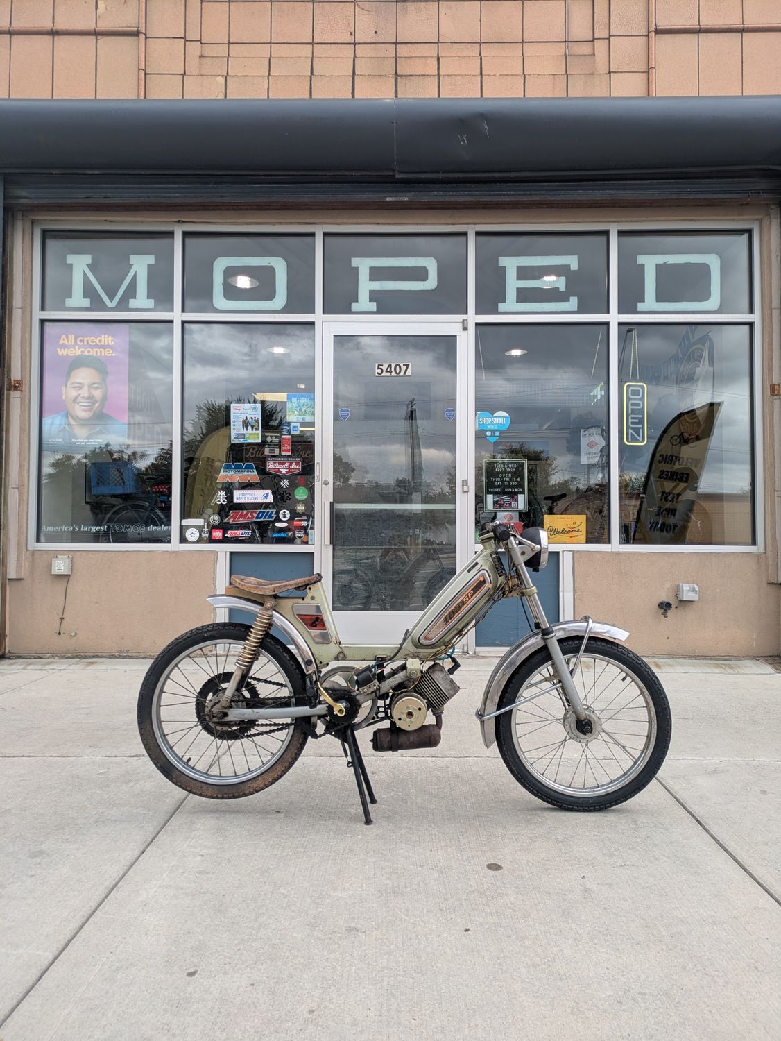 1978 Peugeot 50cc – Green Custom Café Racer – Ready to Ride
