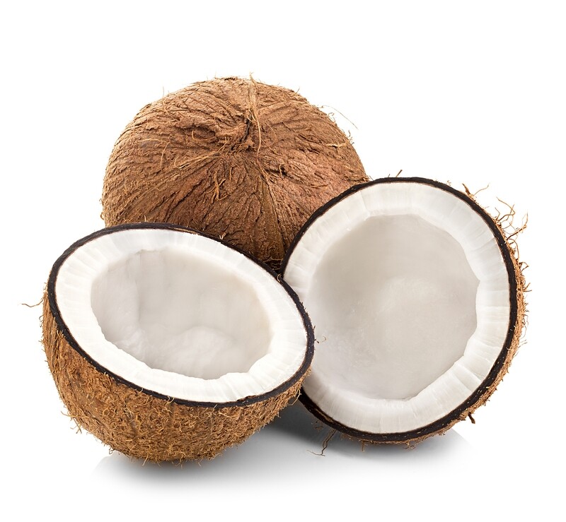 Peeled Fresh Coconuts, 8 Month Ripe, Organic - Box of 9