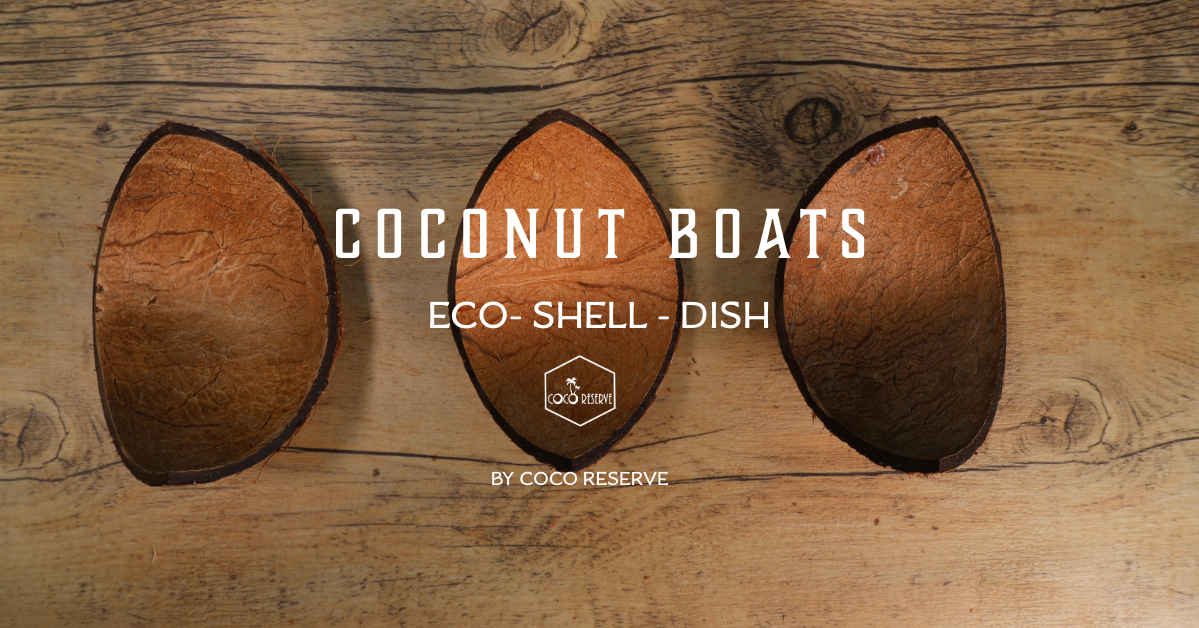 Coconut Shell Dish Boats - 15 pieces
