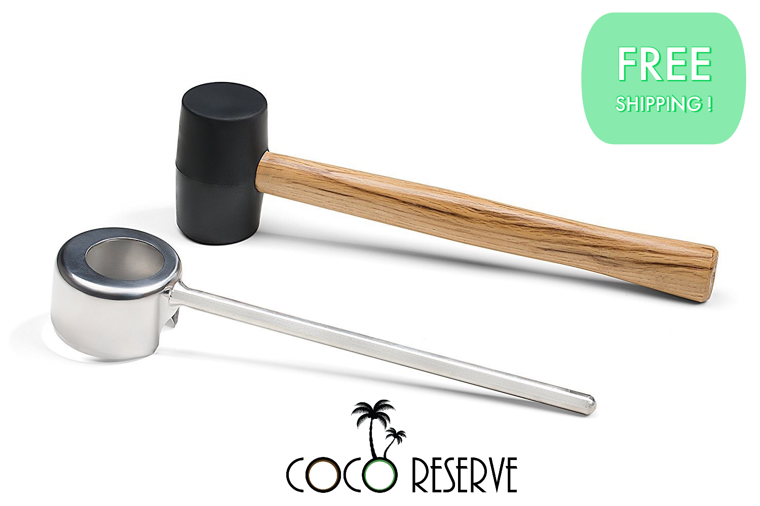 Coconut Opening Tool Kit - Wide Mouth - Mallet included