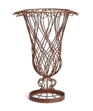 Weathered Metal Wire Vase