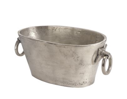 Raw Nickle Wine/Ice Bucket, Style: Oval