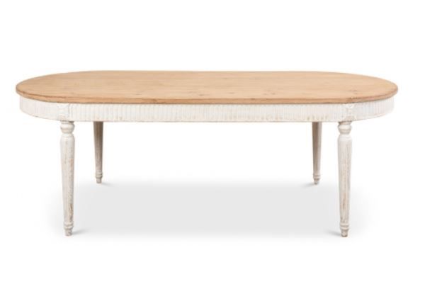 Dining Table Whitewash White Finish