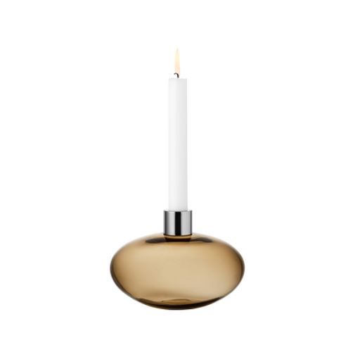 Orrefors Pluto Candlestick (golden brown)