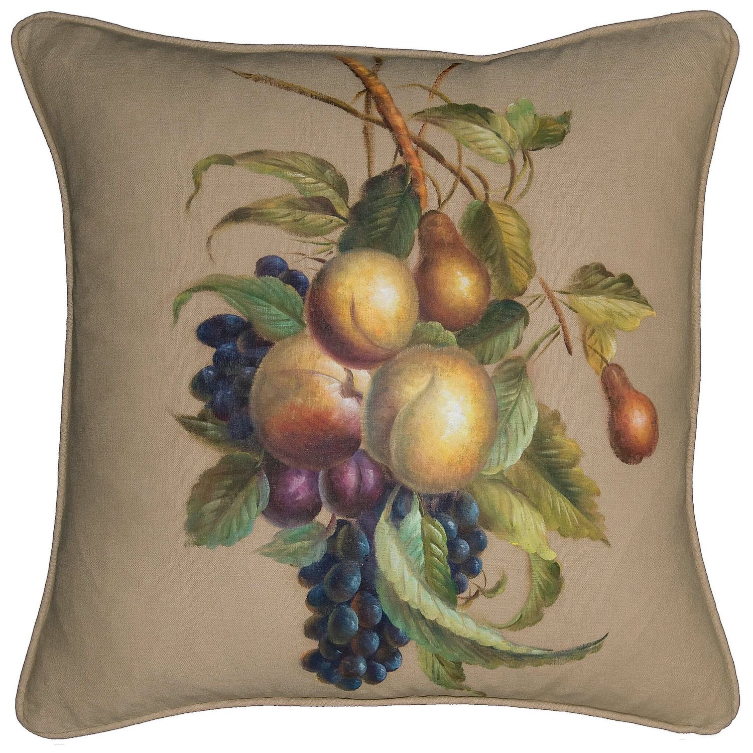 Silk Painted Pillow Apple Pear