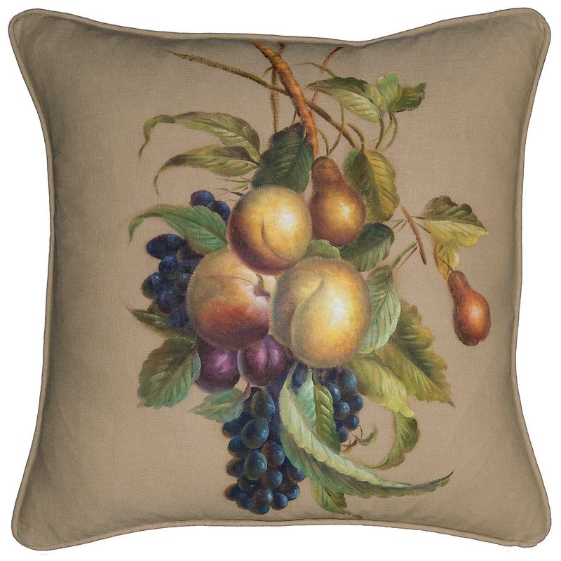 Silk Painted Pillow Apple Pear