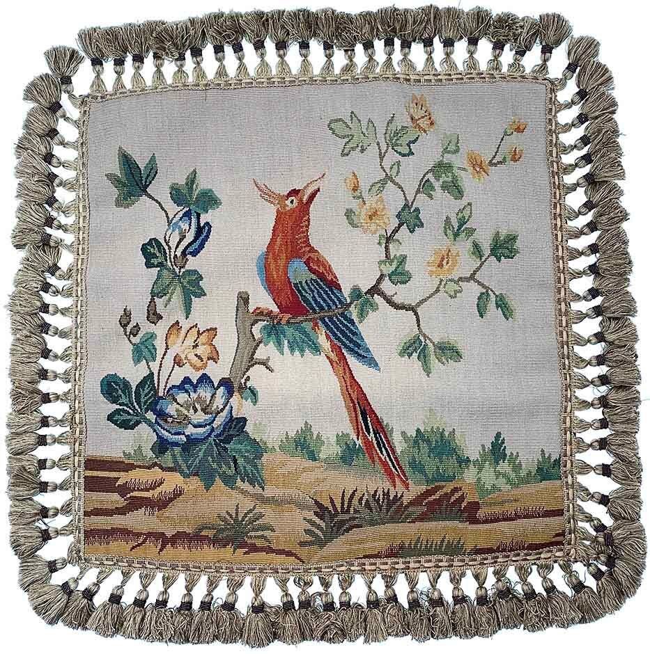 20"x20" Embroidered Bird Pillow
