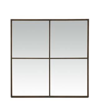 Metal Window Pane Mirror