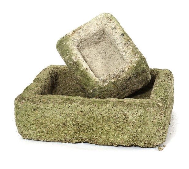 Aged Stone Planter, Style: Rectangular