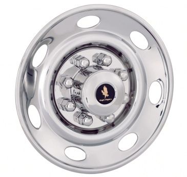 17.5" 8 LUG FOR SINGLE WHEEL TRAILER POLISHED STAINLESS WHEEL SIMULATORS - SET OF 4
