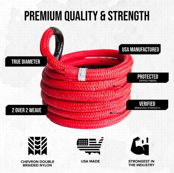 1/2" X 30' Kinetic Recovery Rope "Racer"