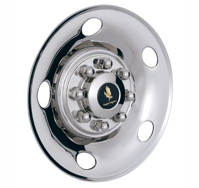 16" 8 LUG SINGLE WHEEL FOR 2001-2009 GMC SIERRA 2500 POLISHED STAINLESS WHEEL SIMULATORS - SET OF 4