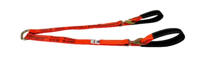 2" X 57" Axle V-Strap w/ 2" Flat Snap Hooks, Colors: BLUE/BLACK