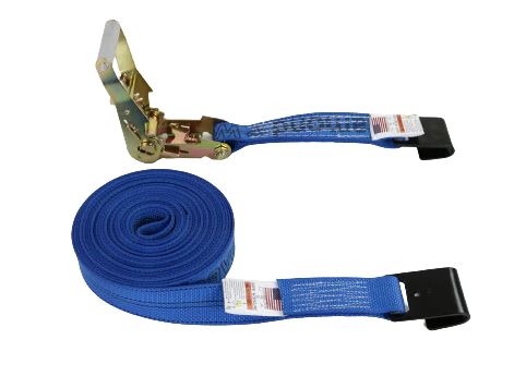 2" X 25' Cargo Strap with Flat Hook and Ratchet, Colors: BLACK