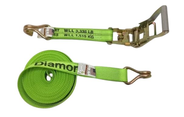 2" x 20' Ratchet Strap with Wire Hooks - DIAMOND WEAVE