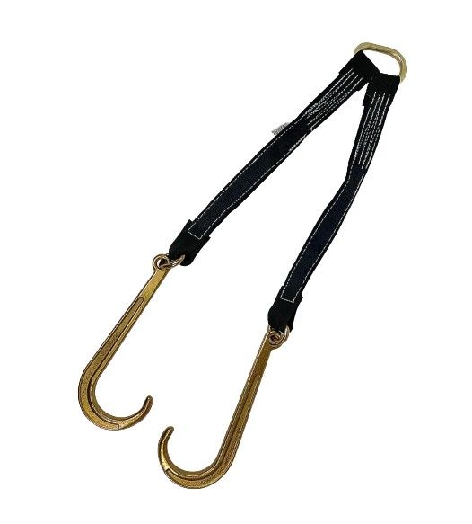 2" x 24" Towing V Bridle with 15 inch Forged J Hook