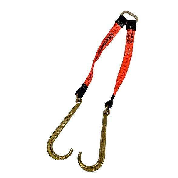 2" x 24" Towing V Bridle with 15 inch Forged J Hook