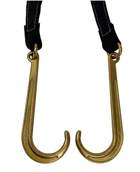 2" x 24" Towing V Bridle with 15 inch Forged J Hook