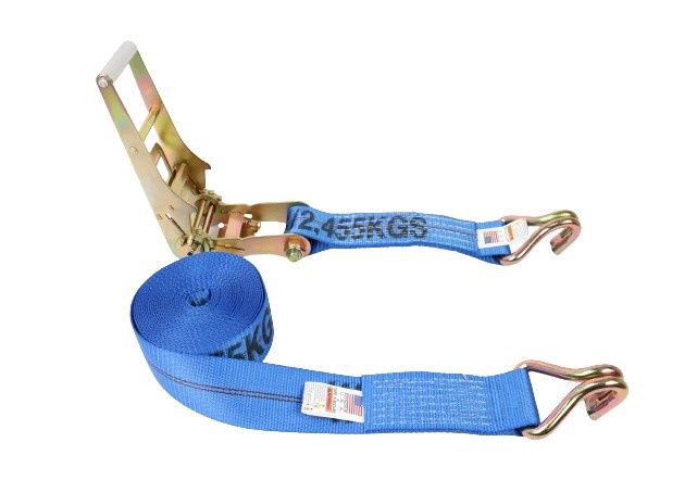3" X 20' Ratchet Strap with Wire Hook, Colors: BLUE