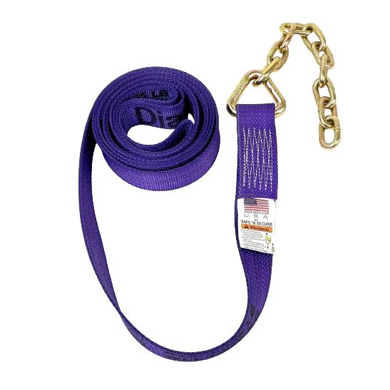 2" x 14' w/ Chain Tail - Diamond Weave (SINGLE STRAP), Colors: BLACK