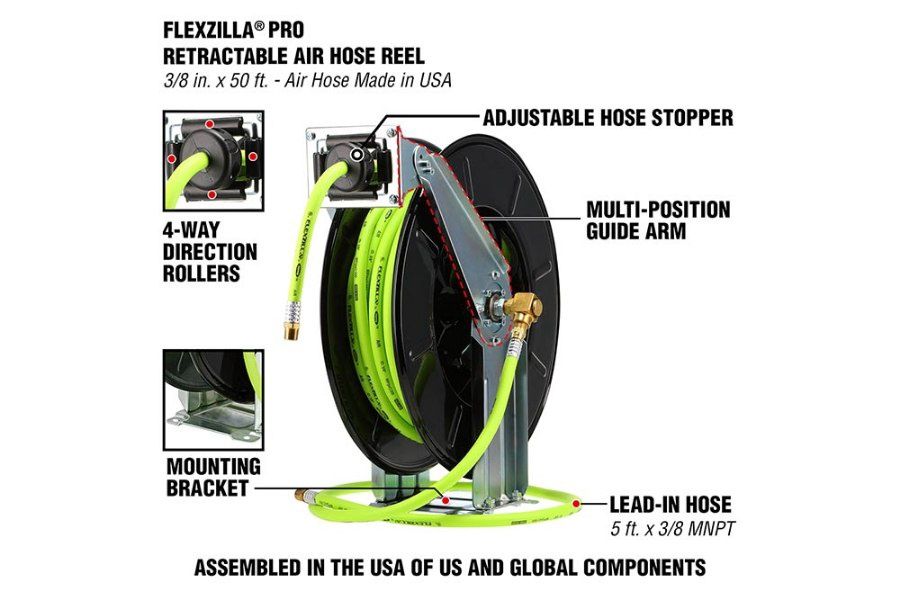 Flexzilla Pro Air Dual Axle Arm Hose Reel