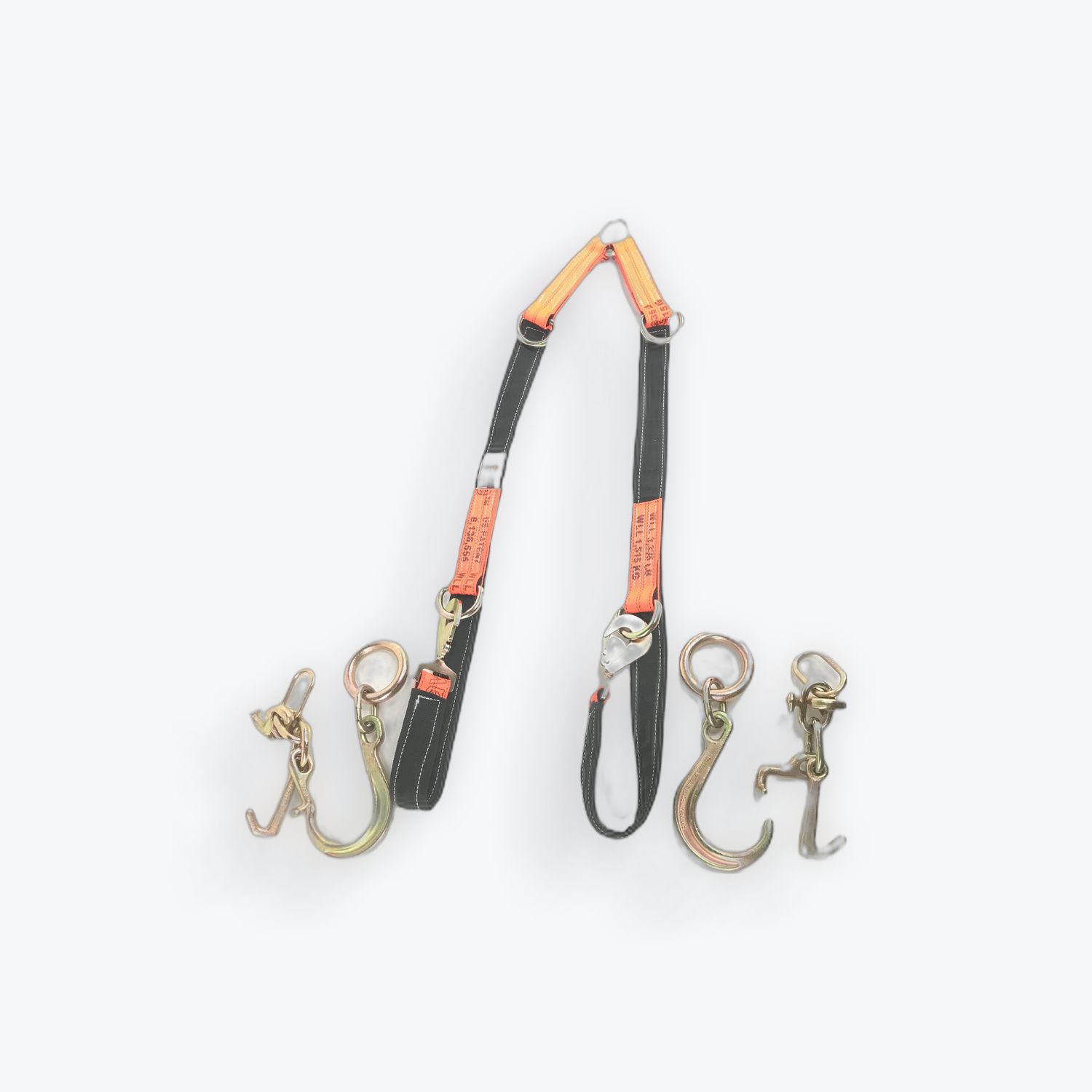2" X 56" Multi Axle Bridle w/ 8" Sport J Tow Hook, Frame Hooks R, T and J, Twisted Snap Hook