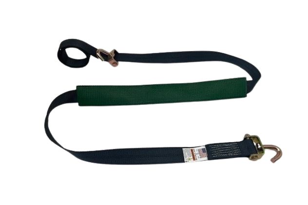 2" x 12' with Swivel J and Rubber Cleats (Strap only), Colors: BLACK