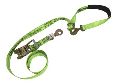 2" X 10' Ratchet Axle Strap with Flat Snap Hook -Diamond Weave
