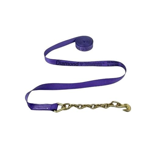 2" X 30' Chain Anchor Strap Only, Colors: BLACK