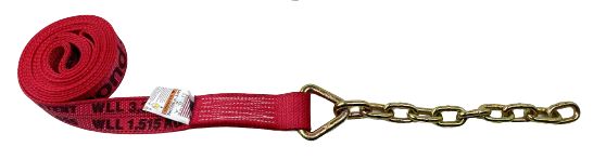 2" x 18' w/ Chain Tail - Diamond Weave ( SINGLE STRAP)